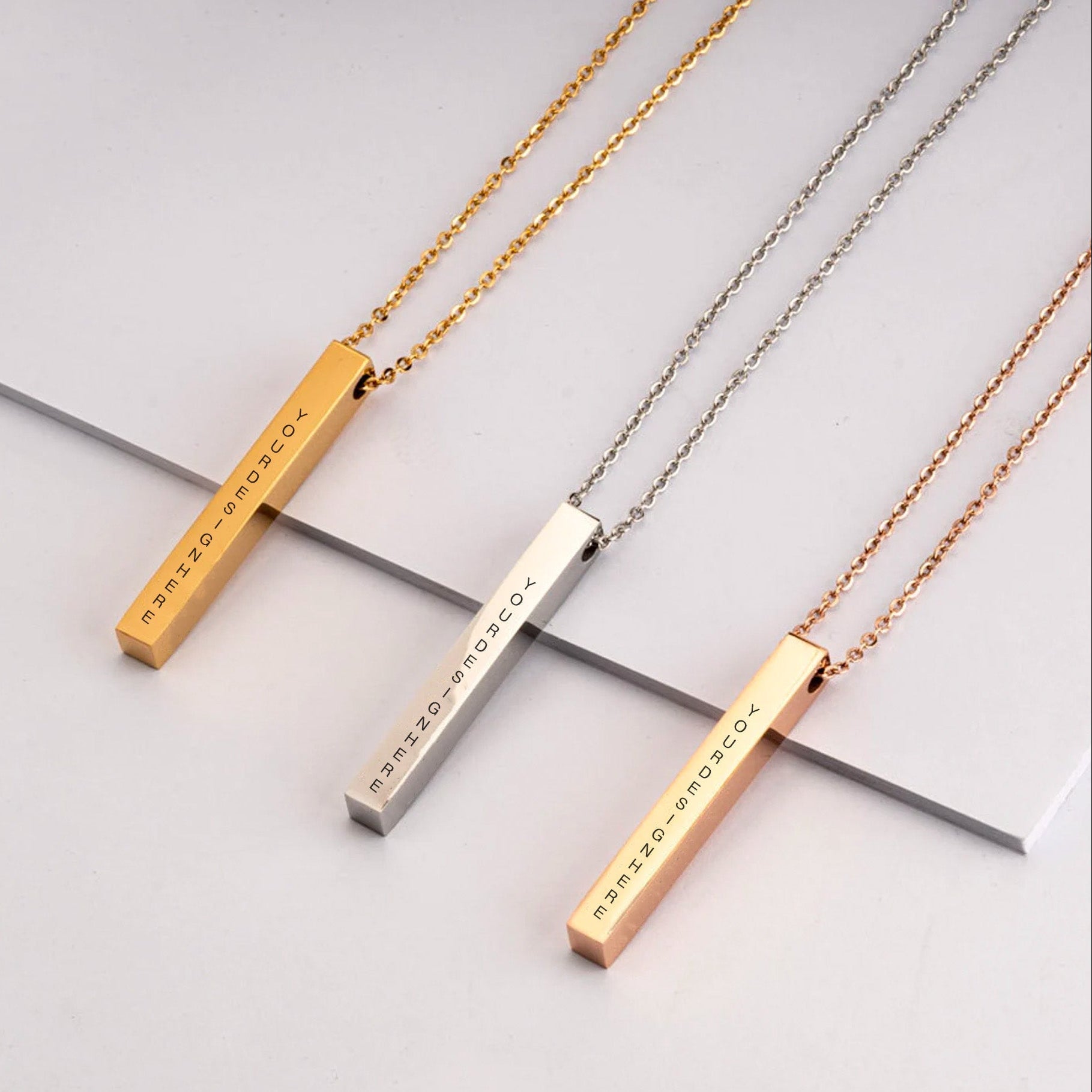 Cube pendant personalised name engraving on it name customization available gold cube pendant stainless steel jewelry 