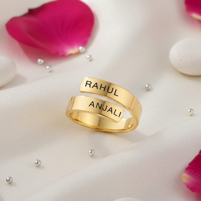 ADJUSTABLE PERSONALISED COUPLE RING – maisondinfinity