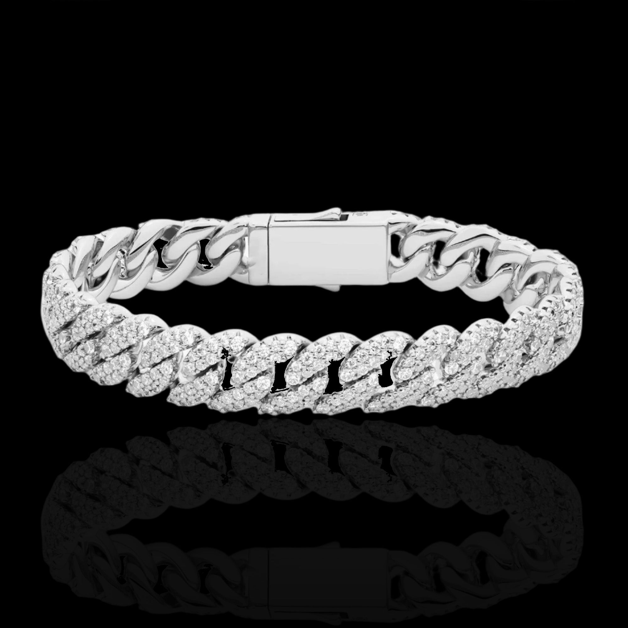ICED CUBAN BRACELET - SILVER