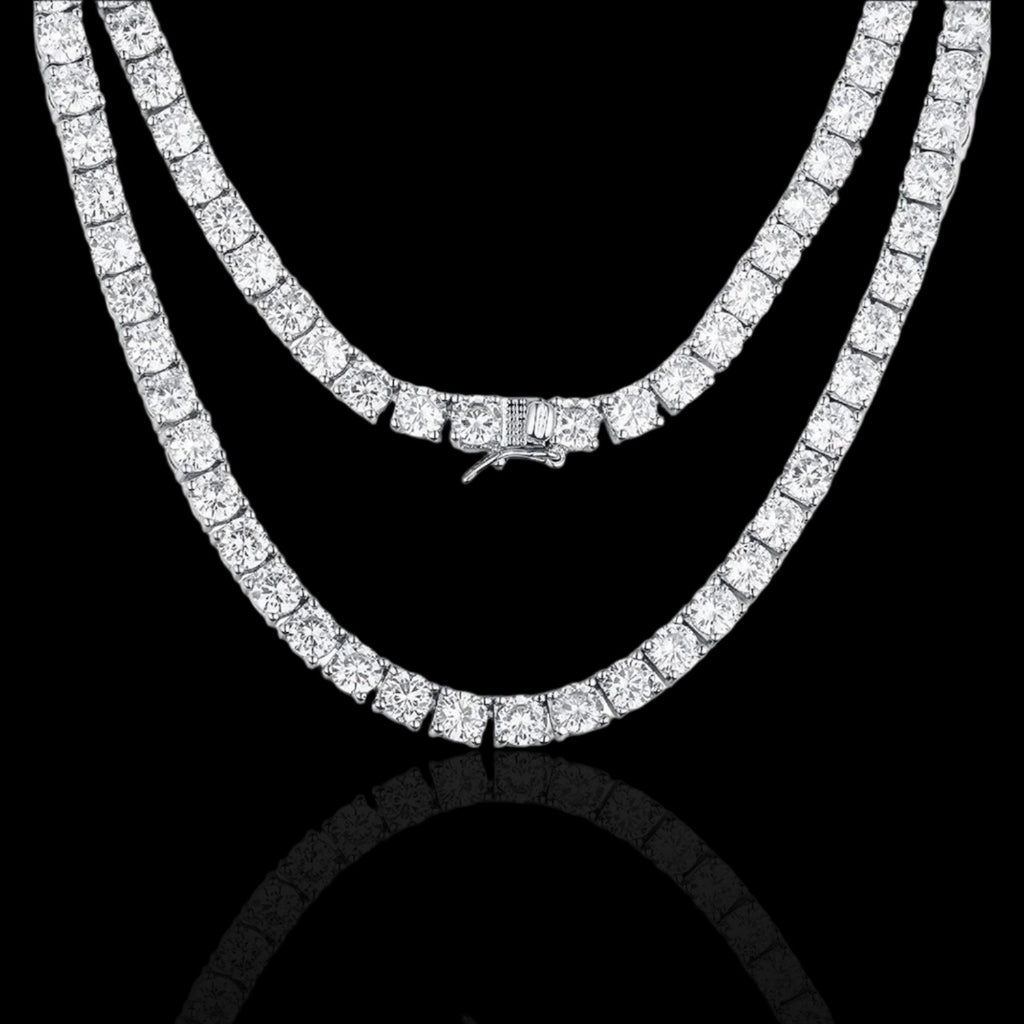 ICED TENNIS CHAIN - SILVER
